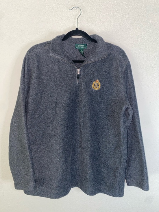 Lauren Ralph Lauren Other - 🛍️ Lauren Ralph Lauren Men's Gray Logo Emblem Fleece 1/4 Zip!